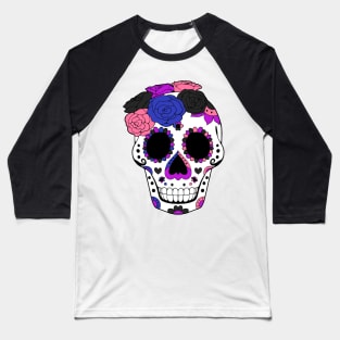 Genderfluid Pride - SugarSkull Dia De Los Muertos Baseball T-Shirt